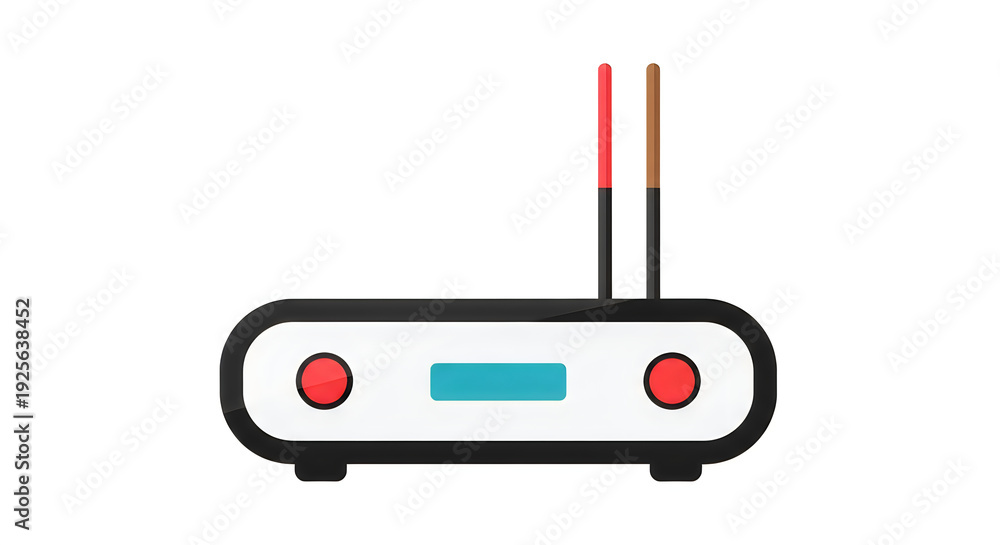 Fototapeta premium A simple illustration of a router with two antennae