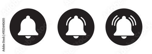 Notification bell icons for mobile app alerts and reminders