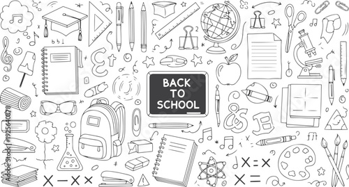 Set of artist supplies. Art and craft accessories such as brushes, knife, color, easel, palette. Vector illustration isolated on white background. Doodle hand drawn painting objects collection vector