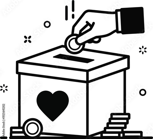 donation box with heart