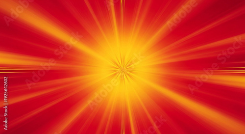 Vibrant red and yellow abstract light burst explosion with dynamic rays for energy success and innovation background