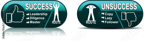 route to success and unsuccess concept template design.