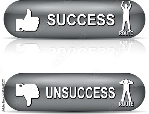 Illustration of thumbs up and down buttons. Vector Thumbs Up and Down Buttons.