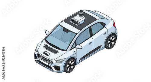 White SUV with Autonomous Driving Equipment.