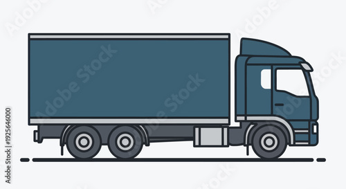 Large Blue Truck with Cargo Container.