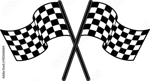 Checkered Racing Flags Vector: Start and Finish Background Chess Pattern Icon