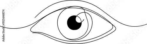 Eye Vector: Continuous Line Minimalist Abstract Human Eye Illustration