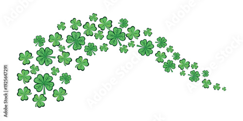 Green clover leaf background for banners and websites, graphic resource for postcards and posters. Vector illustration.
