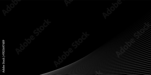Futuristic perspective grid box. Abstract wireframe with white grid line on black background. eps 10