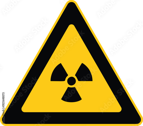 Radiation Hazard Warning Sign – Yellow Triangle Nuclear Danger Symbol