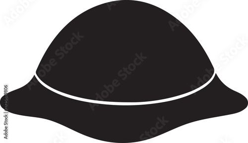 Stylish minimalist bucket hat silhouette vector design, a versatile fashion accessory graphic for various apparel projects and headwear concepts