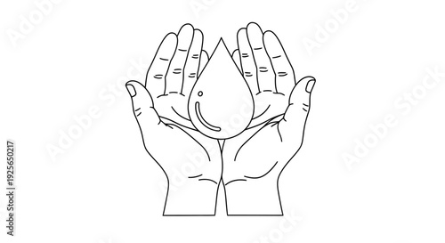 Guardians of the Last Drop – Clean Outline Water Awareness Vector