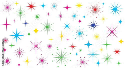 Colorful fireworks explode in evening sky display