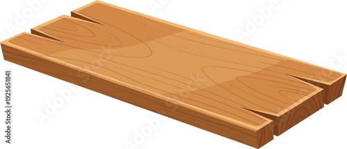 Wooden plank with notches for construction or furniture making