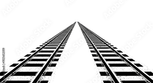Railway tracks converge into distance perspective