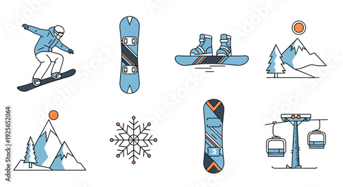 Snowboarder in action on mountain resort