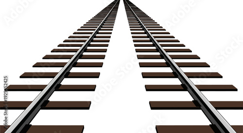 Railway tracks lead into the distance perspective