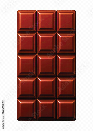 realistic 3d smooth piece of milk chocolate bar in different style isolated on transparent background