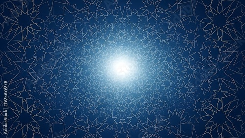 Abstract geometric star pattern on blue background for design and decoration