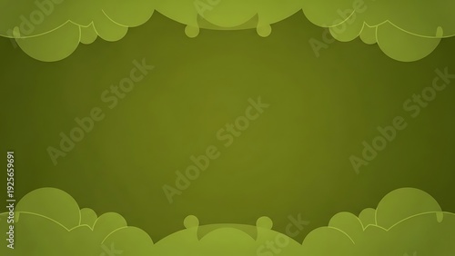 Abstract green background with cloud shapes for design and presentation