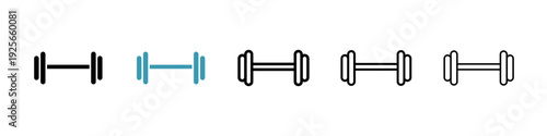 Barbell icons collection in black and blue colors