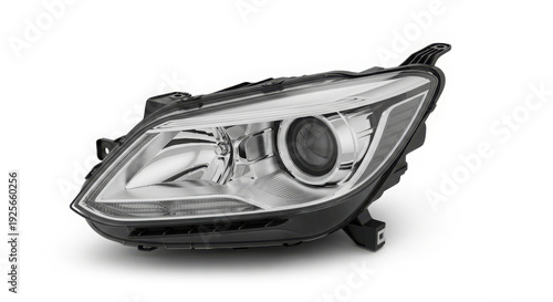Sophisticated Automotive Headlight Unit Showcasing Advanced Lighting Technology for Modern Vehicles on White Background