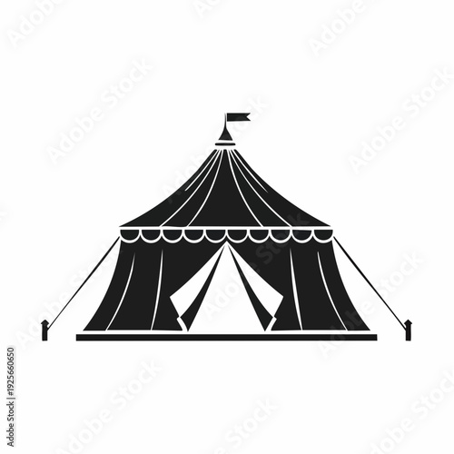 Classic circus big top tent icon illustration for entertainment and event promotion