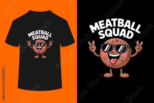 Meatball Squad Spaghetti Pasta Humor T-Shirt
