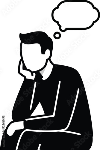 thinking man with speech bubble