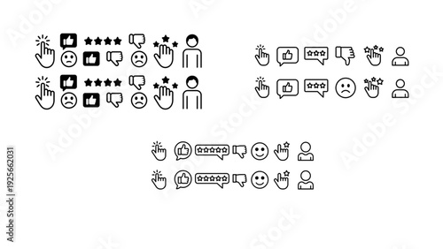 Collection of diverse icons representing various human activities and objects isolated on transparent background