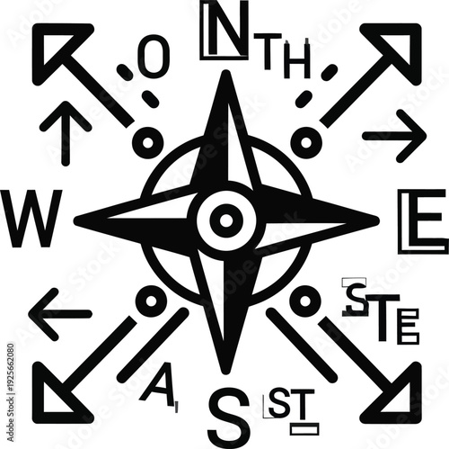 compass rose navigation symbol