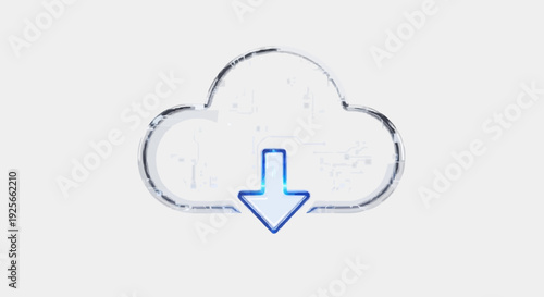 Cloud download icon representing data storage and file transfer