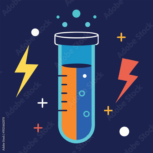 A test tube with electric sparks-indicating electric.