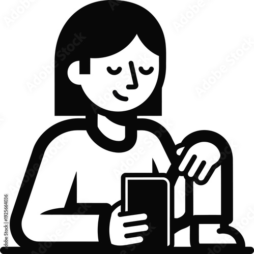 woman using smartphone with happy expression