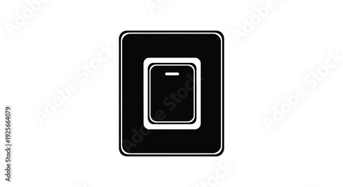 Black light switch on a white wall simple graphic design silhouette