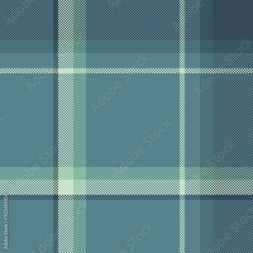 Form fabric check textile, performance vector background pattern. Mexico tartan texture plaid seamless in cyan and light colors.