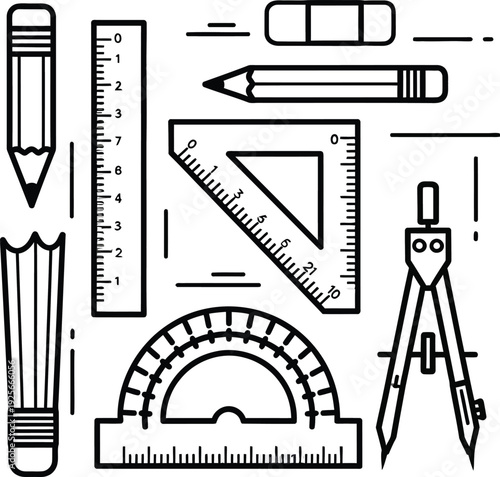 drawing tools and stationery