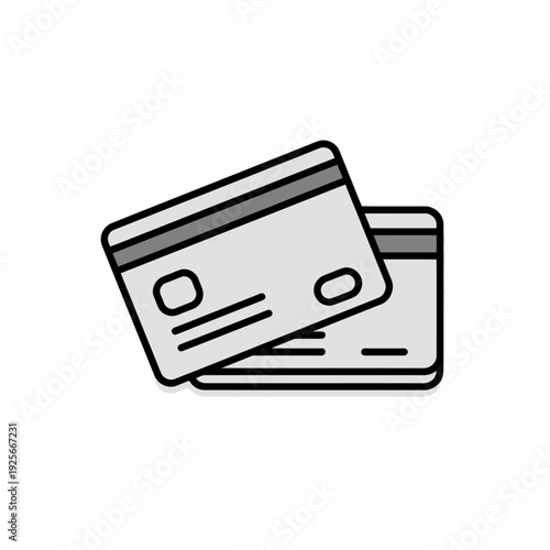 Credit and Debit Card Icon Illustration for Online Payment, Financial Transactions, and Banking Services. Digital Payment Method.