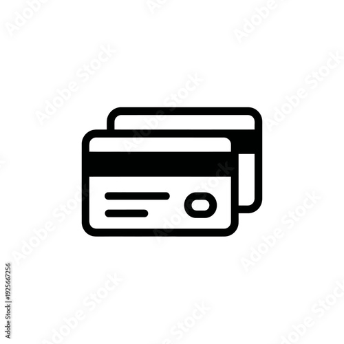 Payment Cards Icon: Debit and Credit Card Symbols for Financial Transactions, Online Shopping, Banking, and Money Management