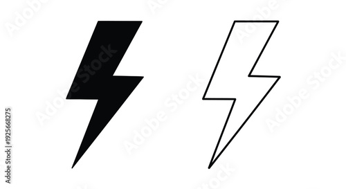 Two lightning bolt icons one filled black and one outlined white