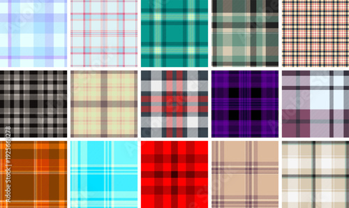 Neutral plaid collection designed lifestyle branding. Balanced tartan textures complement photography overlays, mockups. Seamless vectors blend smoothly.