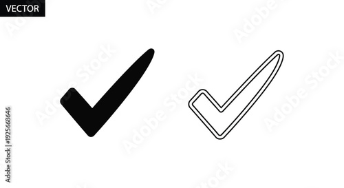 Two checkmark icons a solid black version and a grey outline
