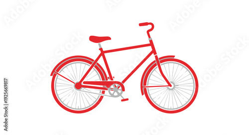 Red bicycle illustration for design use