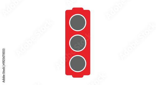 Traffic light with three gray circles on red background