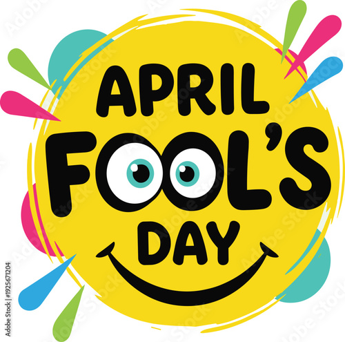 April fool's day logo with smiling face