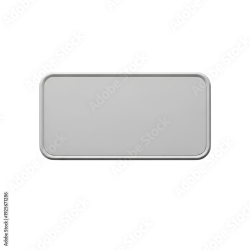 Metallic silver label isolated on a transparent background plate rectangle