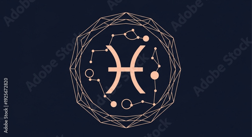 Pisces Zodiac Sign Constellation Astrology Symbol.