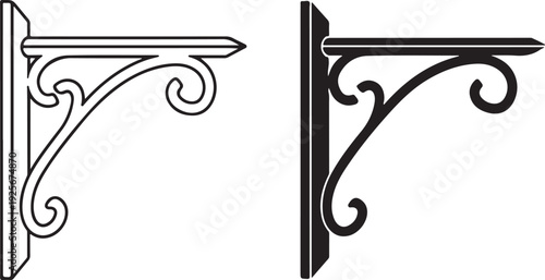 Black and white decorative shelf brackets decorative bracket ornamental scroll wall mounted