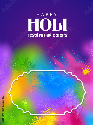 Colorful splash for Happy Holi background card design for color festival of India celebration greetings for promotion and advertisement banner