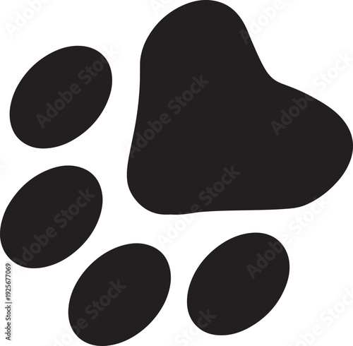 Paw Prints. Cute pets and Dogs pets paw print isolated on white background. Animal paw prints.